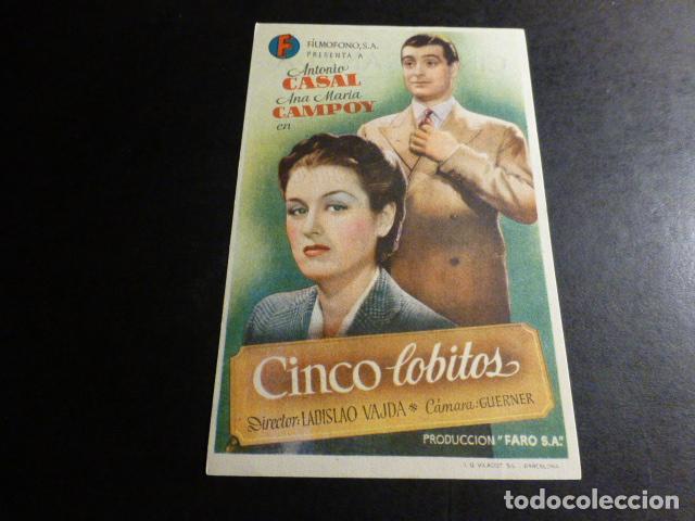 Cine: CINCO LOBITOS PROGRAMA DE MANO CON PUBLICIDAD CINE GRANADA GRANADA - Foto 1