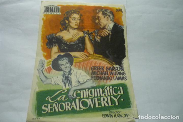 Cine: programa la enigmatica se&ntilde;ora loverly.-greer garson.-publicidad iris alicante - Foto 1