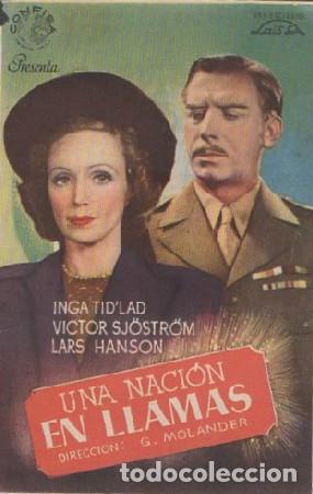 Flyers Publicitaires de Films Anciens: PROGRAMA DE CINE: UNA NACI&Oacute;N EN LLAMAS PC-6020