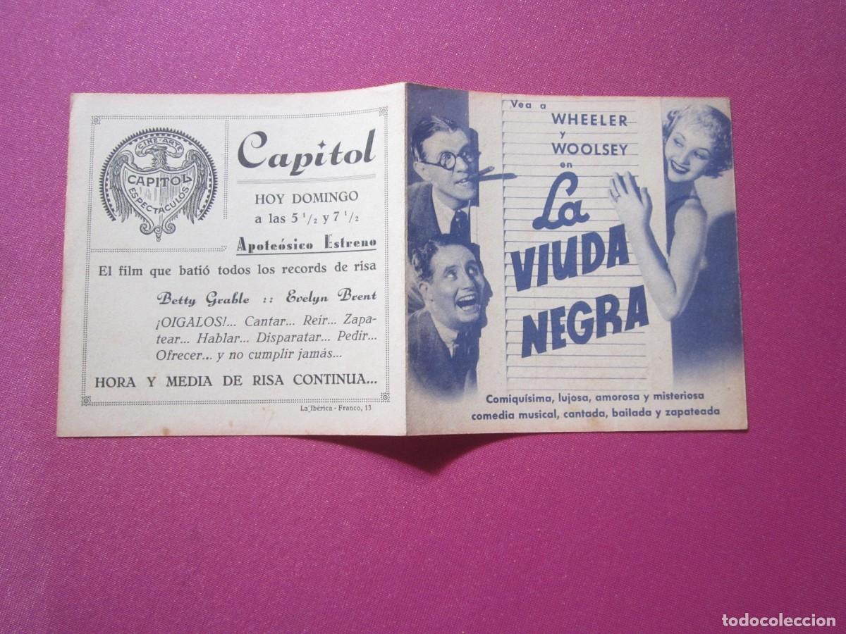 Cine: LA VIUDA NEGRA BETTY GRABLE PROGRAMA DE CINE DOBLE C2 NUEVA - Foto 7