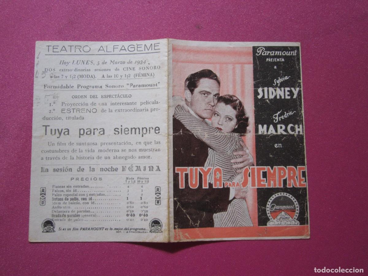 Cine: TUYA PARA SIEMPRE SYLVIA SIDNEY FREDRIC MARCH PROGRAMA DOBLE C2 NUEVA - Foto 3