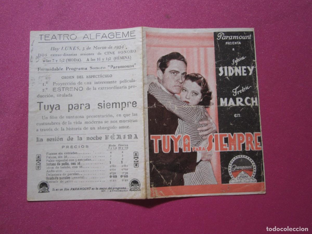 Cine: TUYA PARA SIEMPRE SYLVIA SIDNEY FREDRIC MARCH PROGRAMA DOBLE C2 NUEVA - Foto 4