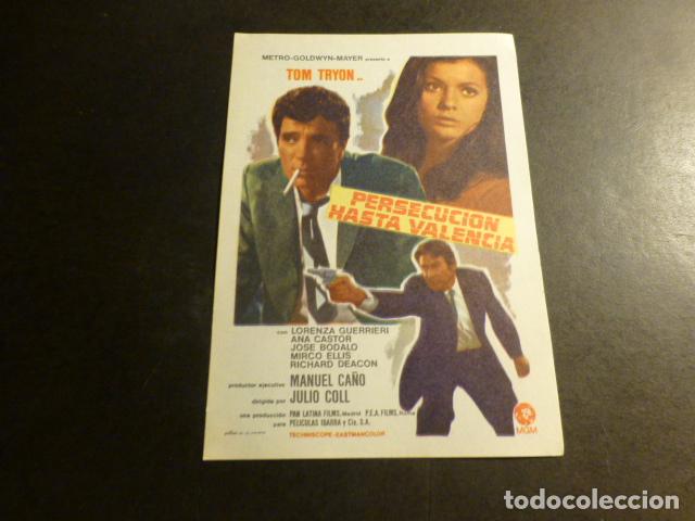 Cine: PERSECUCION HASTA VALENCIA PROGRAMA DE MANO SIN PUBLICIDAD - Foto 1