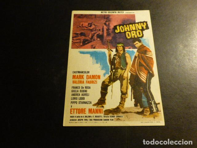 Cine: JOHNNY ORO PROGRAMA DE MANO SIN PUBLICIDAD - Foto 1
