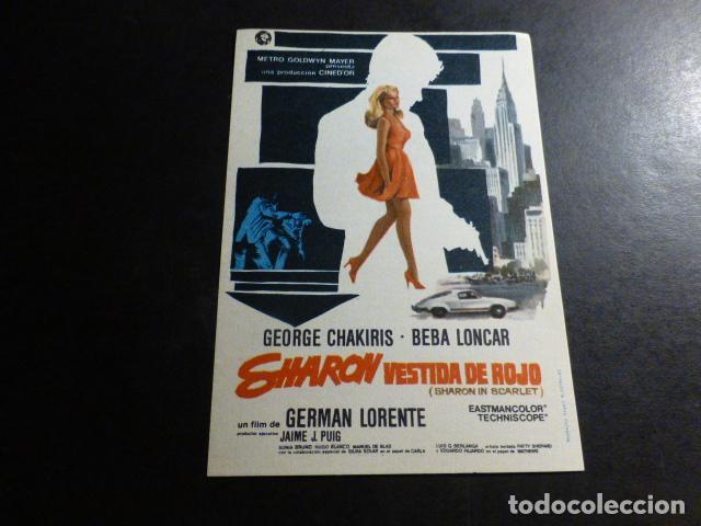 Cine: SHARON VESTIDA DE ROJO PROGRAMA DE MANO SIN PUBLICIDAD - Foto 1