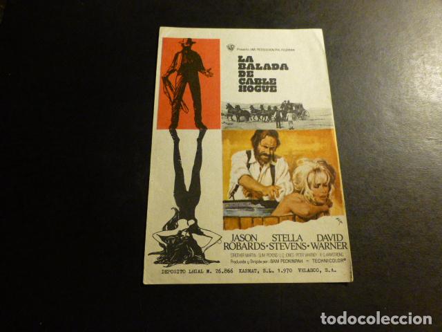 Cine: LA BALADA DE CABLE HOGUE PROGRAMA DE MANO SIN PUBLICIDAD - Foto 1