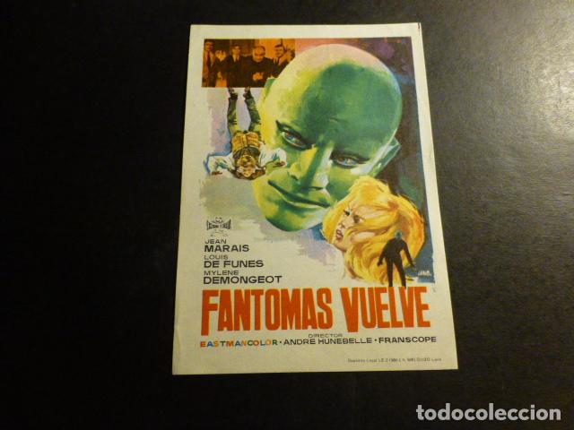 Cine: FANTOMAS VUELVE PROGRAMA DE MANO SIN PUBLICIDAD - Foto 1