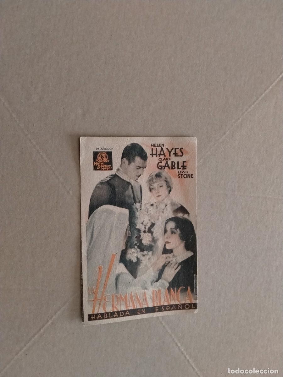 Kino: prospecto de cine de la hermana blanca -de clark gable-cartoncillo muy raro