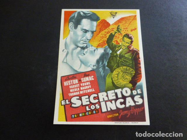  Flyers Publicitaires de films Anciens: EL SECRETO DE LOS INCAS PROGRAMA DE CINE CON PUBLICIDAD CINE GOYA ZARAGOZA