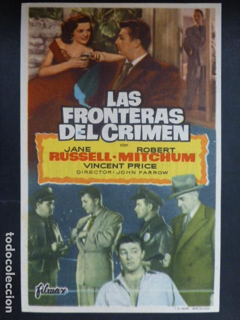  Foglietti di film di film antichi di cinema: LAS FRONTERAS DEL CRIMEN PROGRAMA DE CINE CON PUBLICIDAD SALON DE VERANO JARDINES TEATRO CIRCO