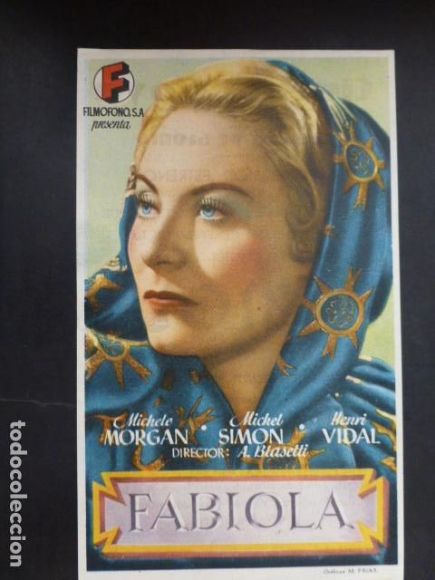  Foglietti di film di film antichi di cinema: FABIOLA PROGRAMA DE CINE CON PUBLICIDAD CINEMA GOYA ZARAGOZA