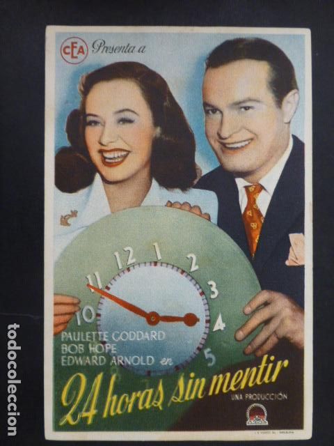  Foglietti di film di film antichi di cinema: 24 HORAS SIN MENTIR PROGRAMA DE CINE CON PUBLICIDAD CINE AVENIDA