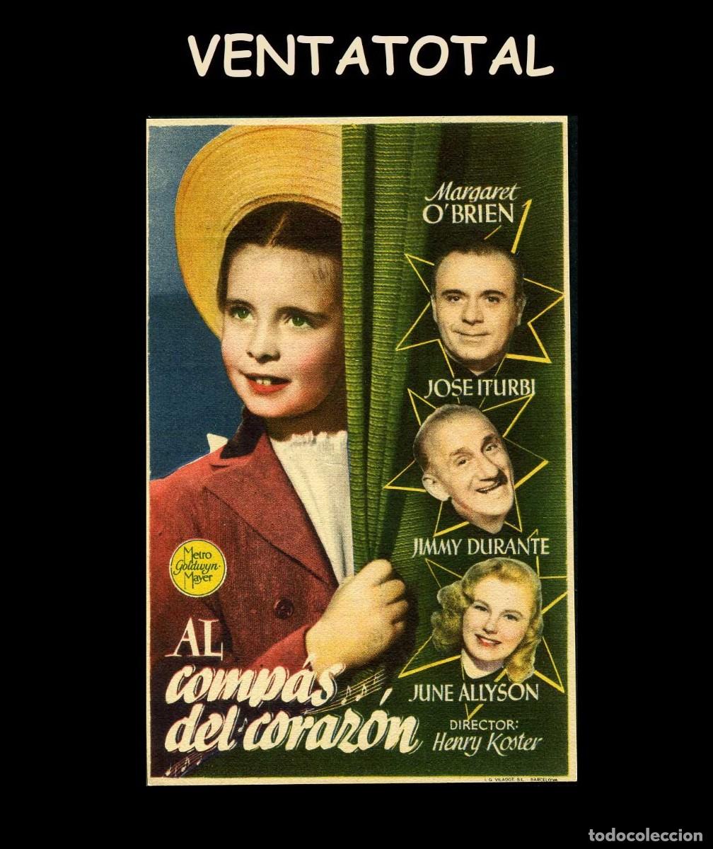 Cine: FOLLETO DE MANO ORIGINAL A&Ntilde;O 1944 AL COMPAS DEL CORAZON - Foto 1