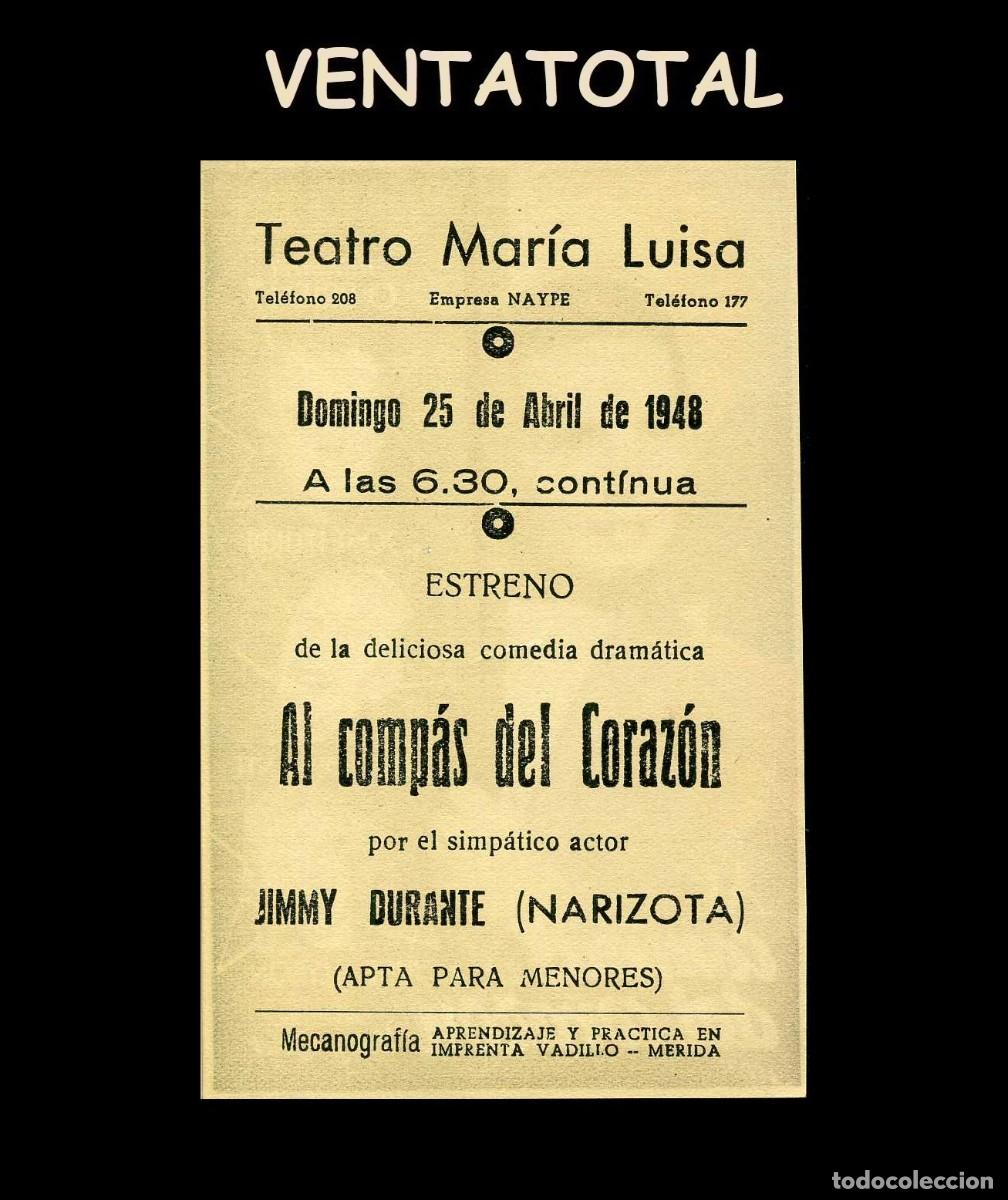 Cine: FOLLETO DE MANO ORIGINAL A&Ntilde;O 1944 AL COMPAS DEL CORAZON - Foto 2