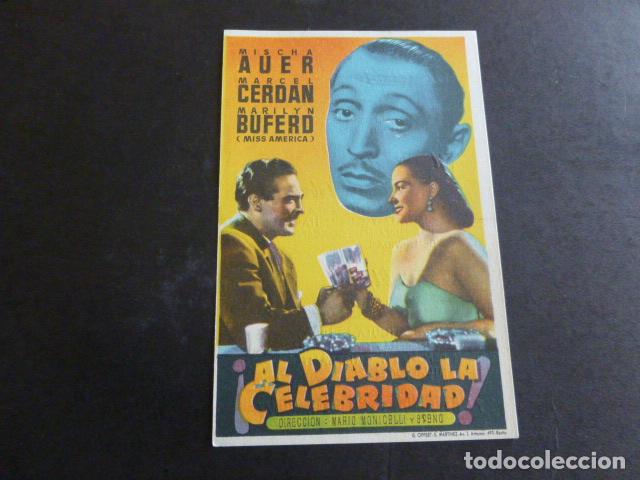 Cine: AL DIABLO LA CELEBRIDAD PROGRAMA DE MANO CON PUBLICIDAD - Foto 1