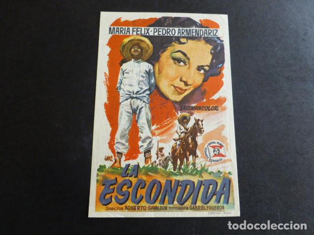 Cine: LA ESCONDIDA PROGRAMA DE MANO CON PUBLICIDAD CINE TRIANON LEON - Foto 1