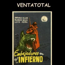 Cine: FOLLETO DE MANO ORIGINAL AÑO 1956 EMBAJADORES EN EL INFIERNO. Lote 369129021