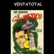 Cine: FOLLETO DE MANO ORIGINAL AÑO 1956 EL CANTOR DE MEXICO. Lote 369138971
