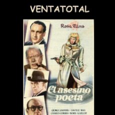 Cine: FOLLETO DE MANO ORIGINAL AÑO 1946 EL ASESINO POETA. Lote 369143841