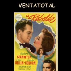 Cine: FOLLETO DE MANO ORIGINAL AÑO 1948 LA REBELDE. Lote 369244331