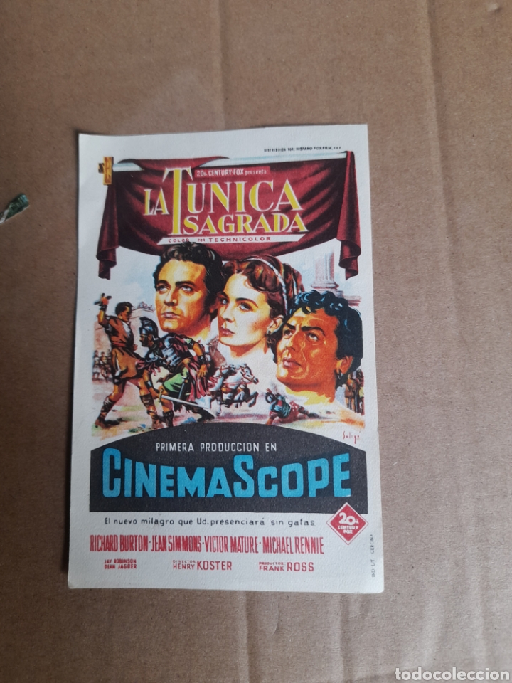 Cinema: Folleto de cine, La t&uacute;nica Sagrada, Palacio de la M&uacute;sica, Madrid