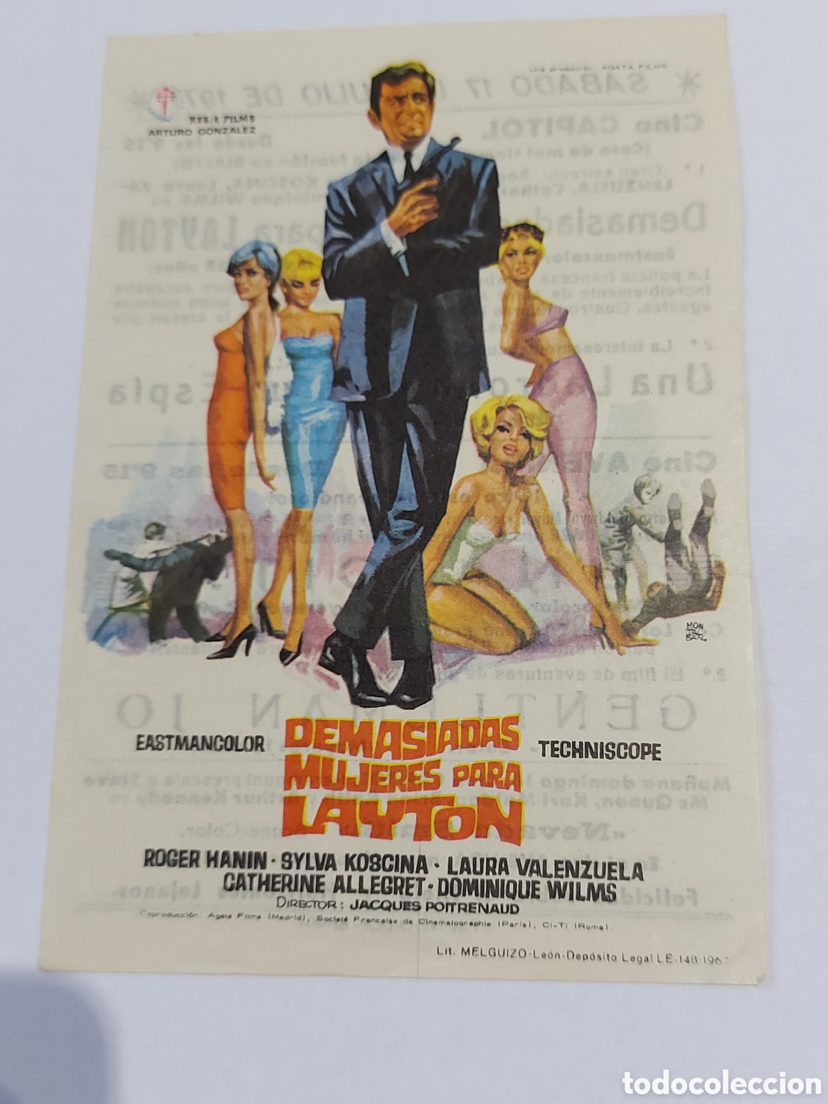 Cinema: CINE FOLLETOS DE MANO DEMASIADAS MUJERES OARA LAYTON. ROGER HANIN. 1971. CON PUBLICIDAD