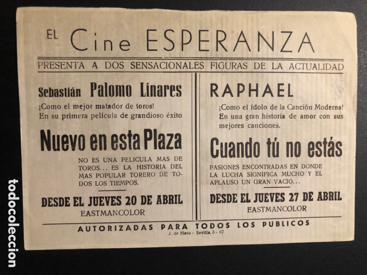 Cine: Programa cuando tu no estas Raphael cine esperanza sevilla - Foto 2