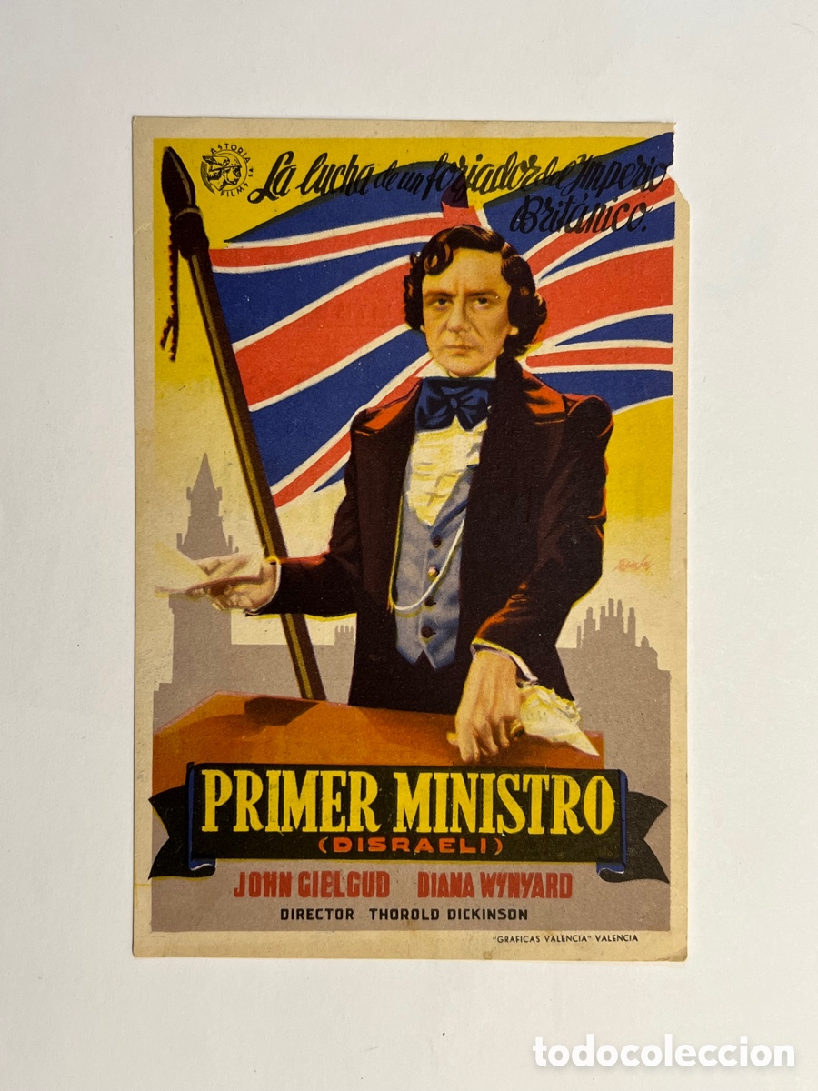 Cine: CASTELL&Oacute;N CINE CAPITOL. PRIMER MINISTRO Disraeli, con John Cielgud&hellip; (a.1947) DESLUCIDO