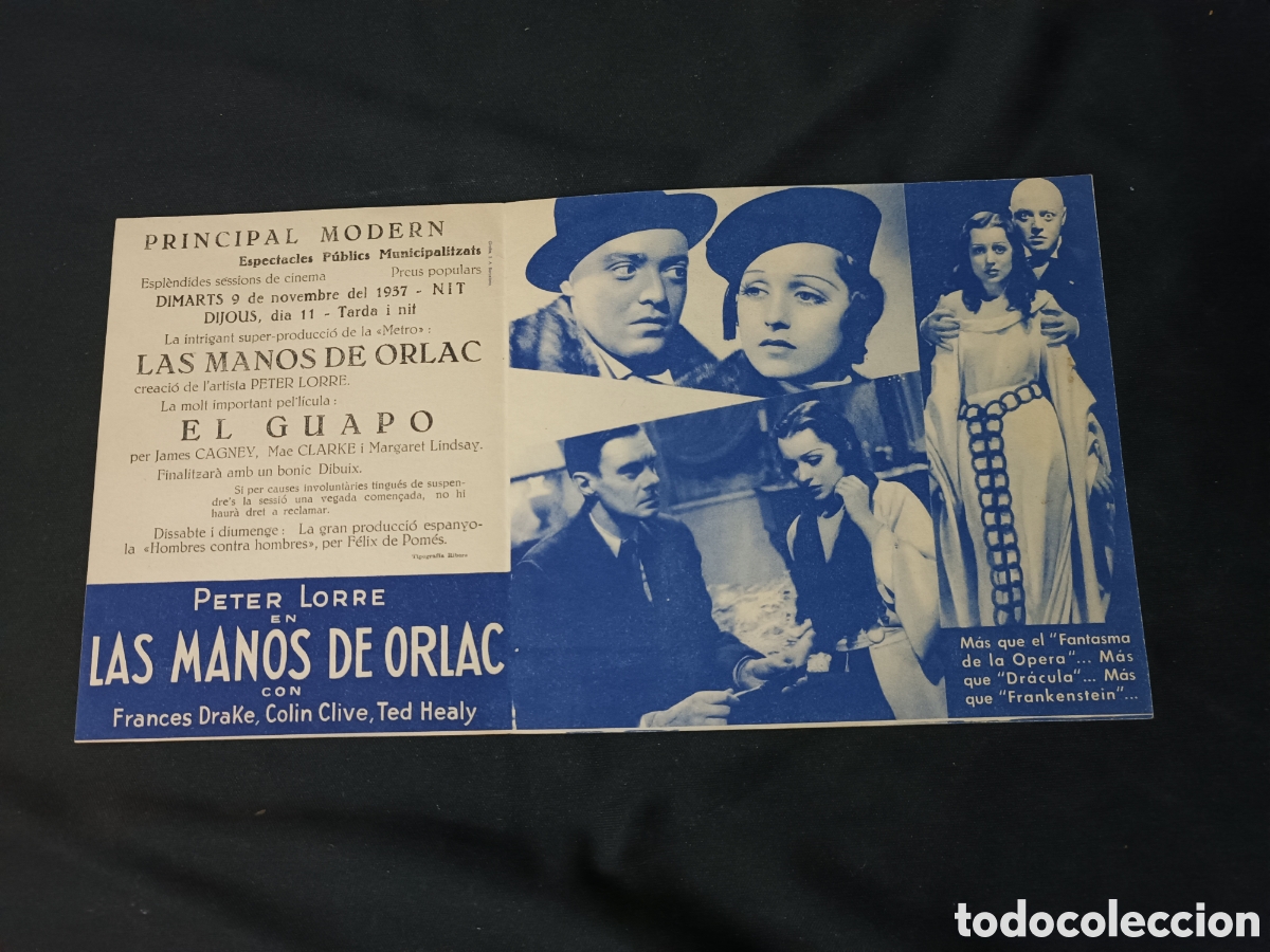 Cine: Programa cine, Las manos de Orlac, Peter lorre, metro - Foto 2