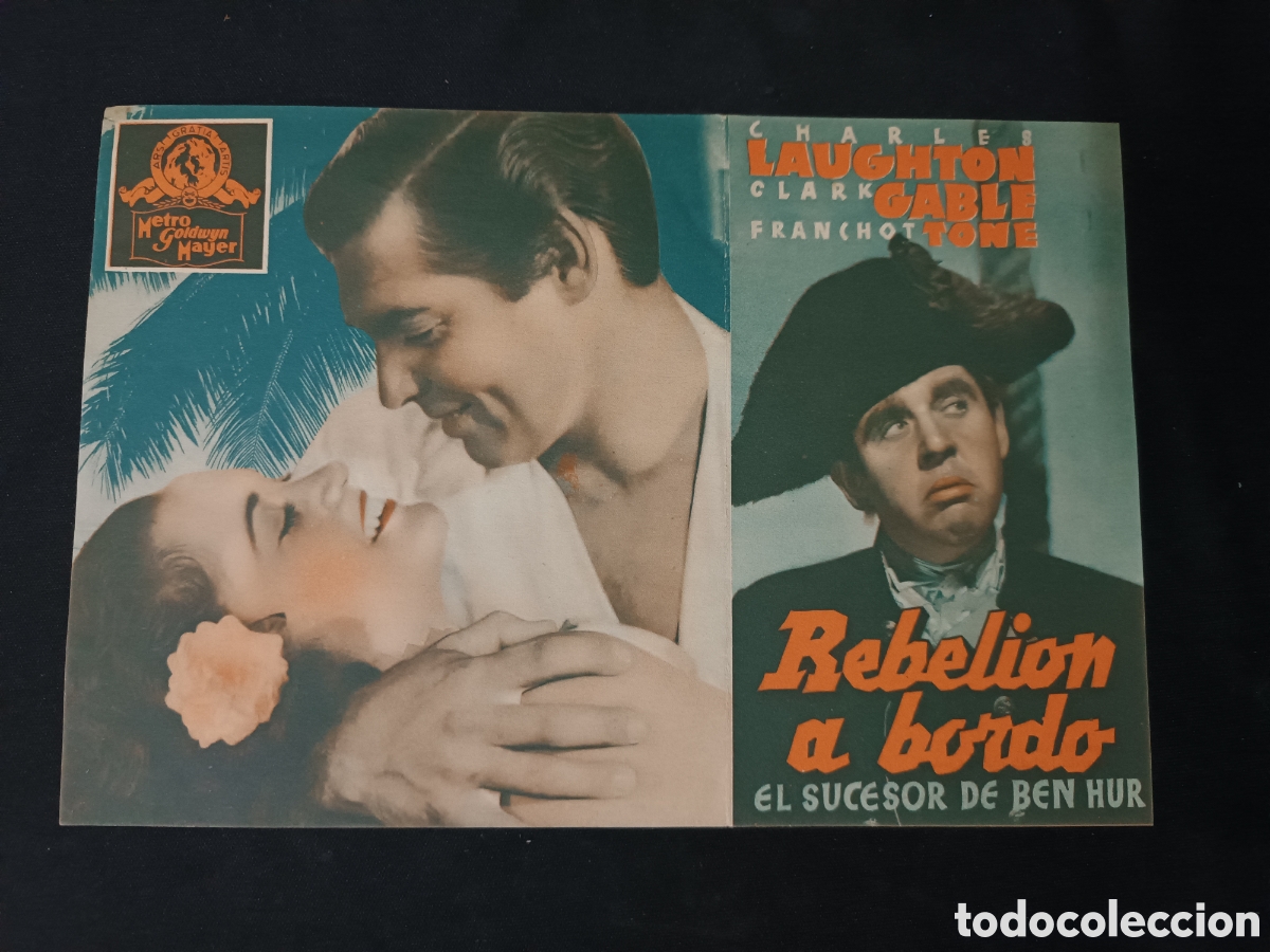 Folhetos de m&atilde;o de filmes antigos de cinema: Programa cine rebeli&oacute;n a bordo, metro goldwyn