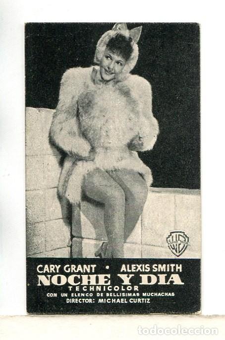 Folhetos de m&atilde;o de filmes antigos de cinema: NOCHE Y D&Iacute;A, con Cary Grant. 4,5 X 7,5 cms.