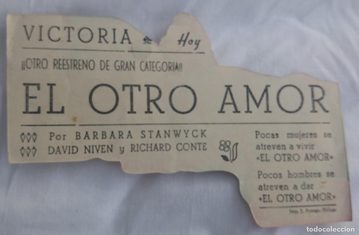 Cine: FOLLETO DE MANO - EL OTRO AMOR - PROGRAMA TROQUELADO - Foto 2