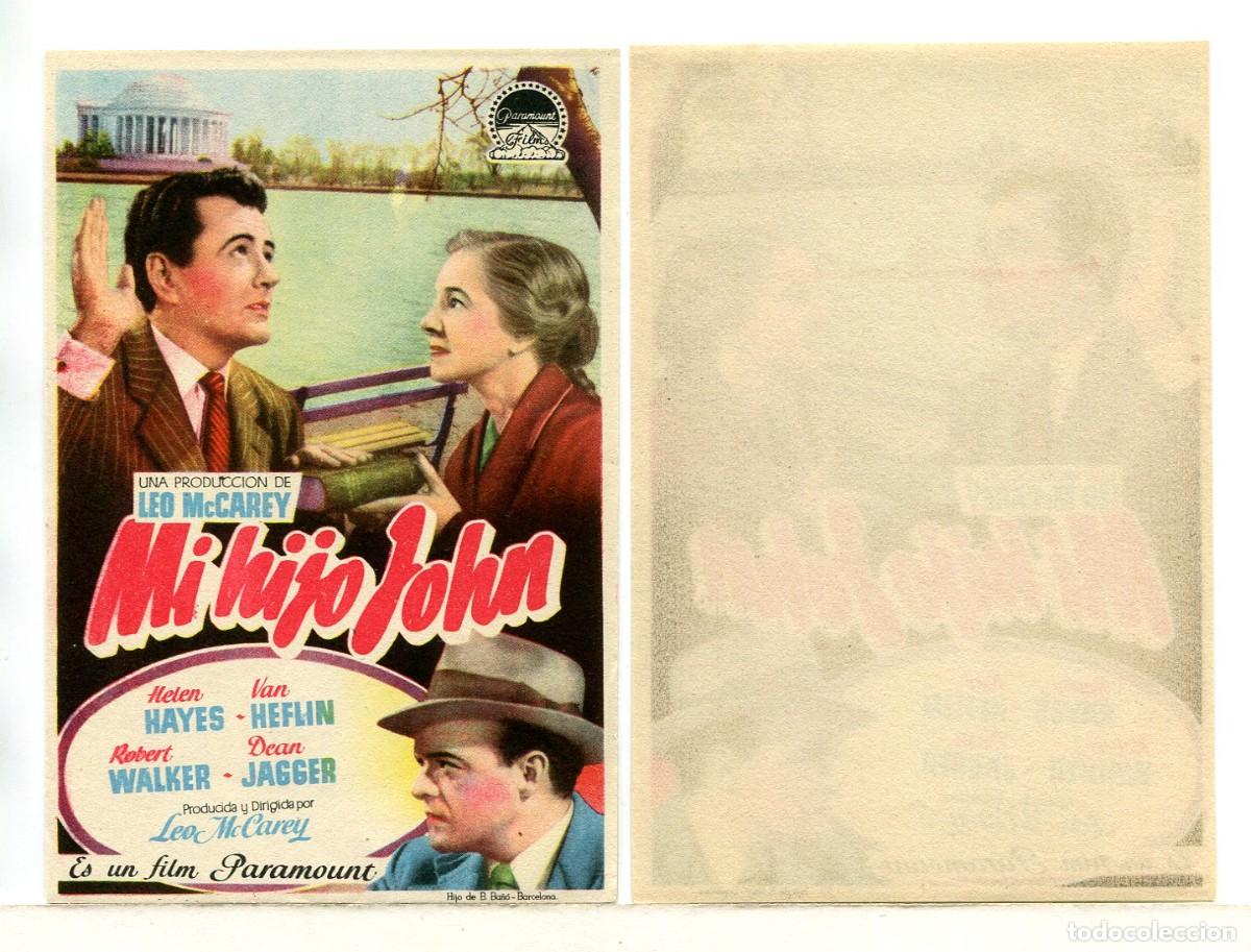Folhetos de m&atilde;o de filmes antigos de cinema: MI HIJO JOHN, CON HELEN HAYES.