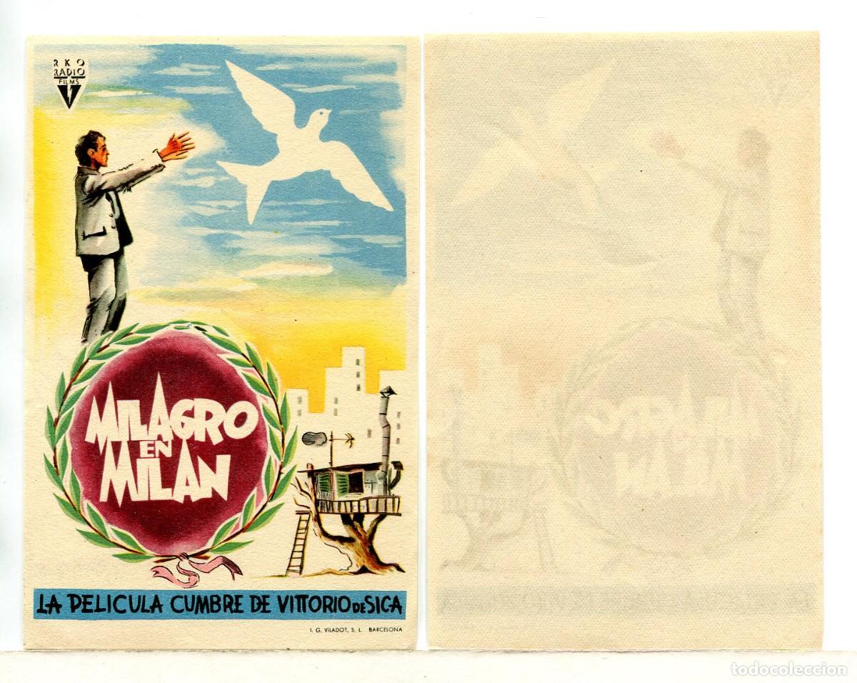 Folhetos de m&atilde;o de filmes antigos de cinema: MILAGRO EN MIL&Aacute;N.