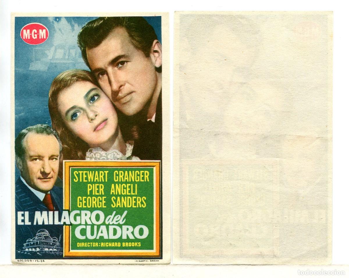 Folhetos de m&atilde;o de filmes antigos de cinema: EL MILAGRO DEL CUADRO, con Stewart Granger.