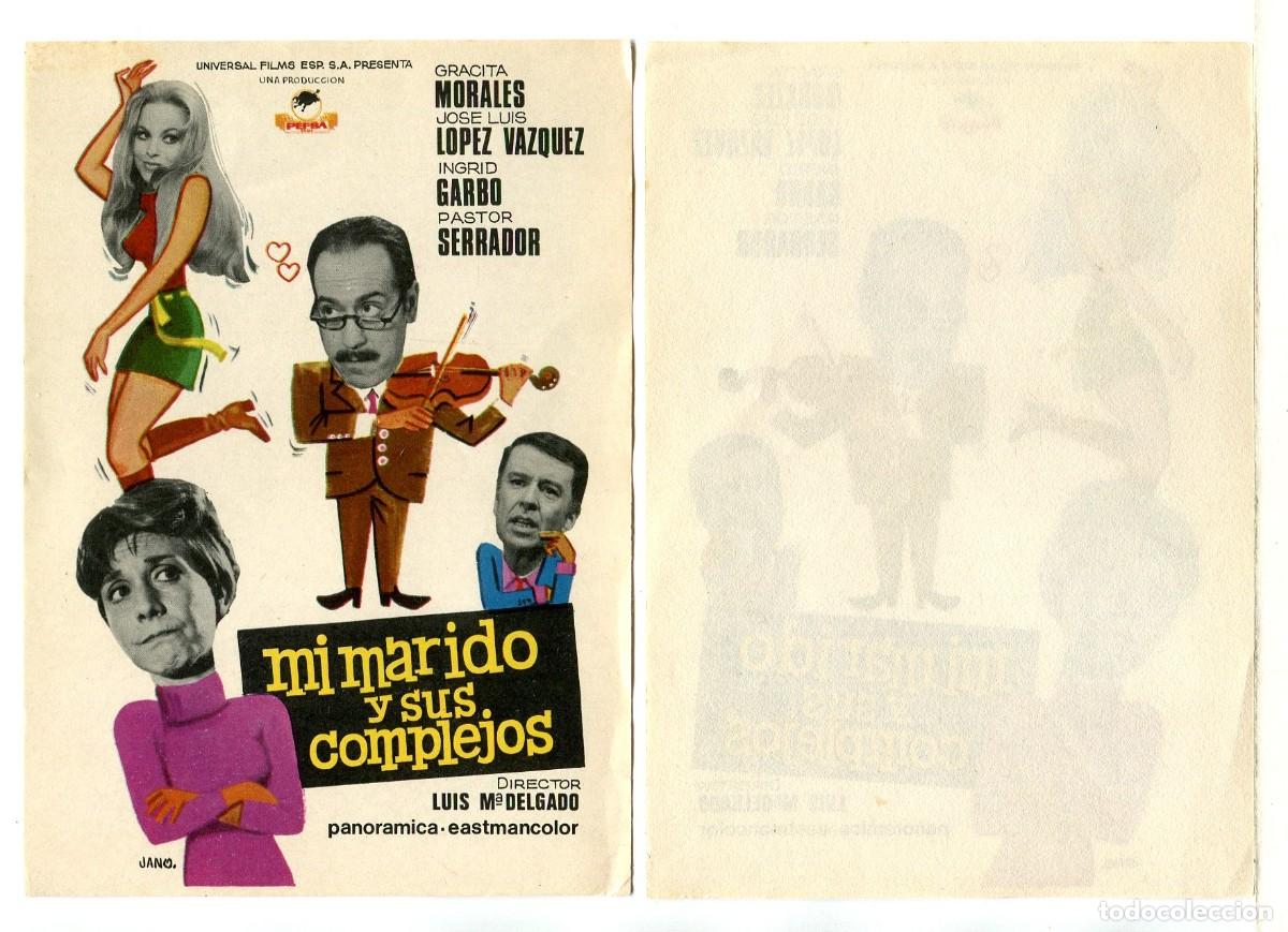 Folhetos de m&atilde;o de filmes antigos de cinema: MI MARIDO Y SUS COMPLEJOS, con Gracita Morales.