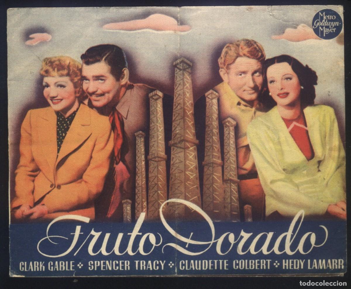 Folhetos de m&atilde;o de filmes antigos de cinema: Q-10660- FRUTO DORADO (Boom Town) Clark Gable - Spencer Tracy - Claudette Colbert