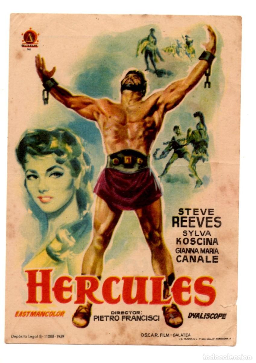 Cine: FOLLETO DE MANO &ndash; HERCULES (SALA EDISON) STEVE REEVES