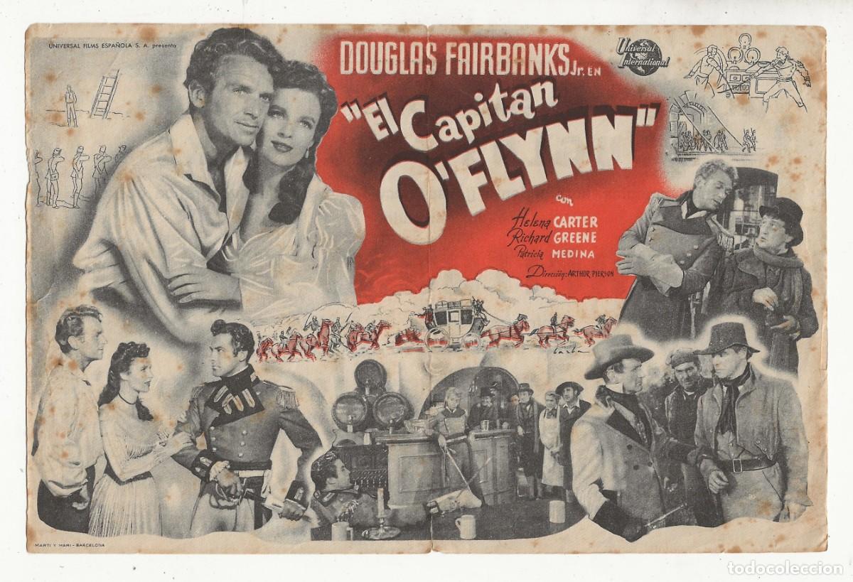  Flyers Publicitaires de films Anciens: PROGRAMA DE MANO SENCILLO - EL CAPITAN O'FLYNN - FORMATO GRANDE - 21 X 14