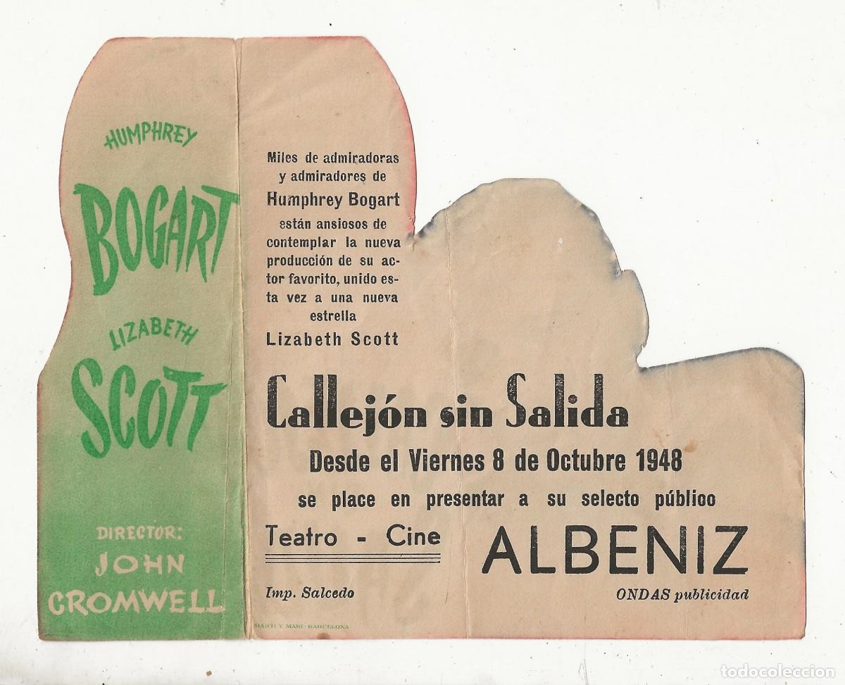 Cine: CALLEJON SIN SALIDA - 1948. PROGRAMA TROQUELADO DE CINE - Foto 2