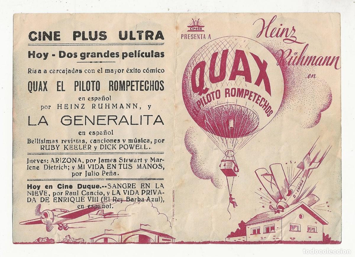 Cine: PROGRAMA DOBLE - QUAX, EL PILOTO ROMPETECHOS - BUEN ESTADO - Foto 1