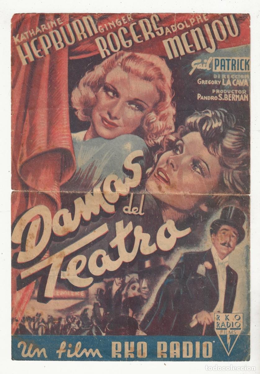 Cine: DAMAS DEL TEATRO - PROGRAMA DOBLE - 23 X 16 ABIERTO - Foto 1