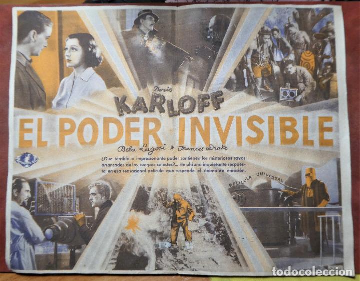 Cine: EL PODER INVISIBLE PROGRAMA DOBLE ORIGINAL BORIS KARLOFF BELA LUGOSI - Foto 2