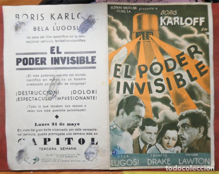 Cine: EL PODER INVISIBLE PROGRAMA DOBLE ORIGINAL BORIS KARLOFF BELA LUGOSI - Foto 1