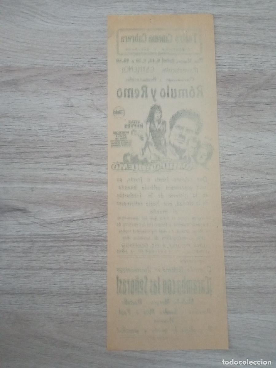 Cine: ROMULO Y REMO, STEVE REEVES, CINEMA CABRERA - Foto 2