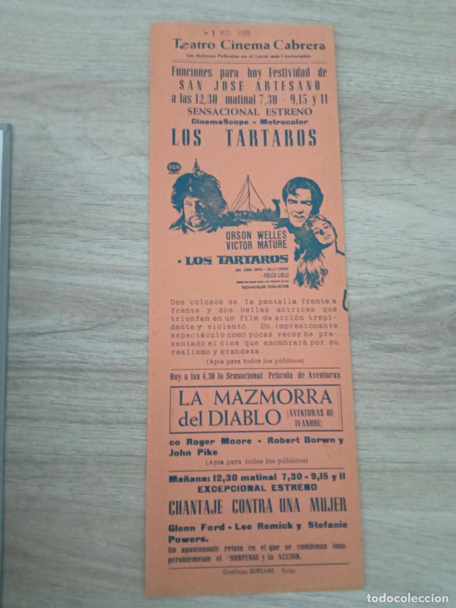 Kino: LOS T&Aacute;RTAROS Y LA MAZMORRA DEL DIABLO (AVENTURAS DE IVANHOE), FOLLETO LOCAL CINEMA CABRERA