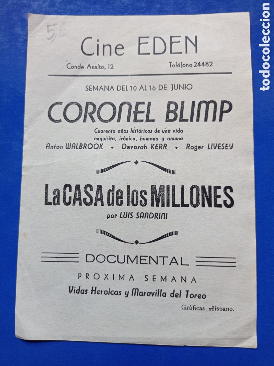 Cine: Programa ,grande , coronel blimp, cime ed&eacute;n , - Foto 2