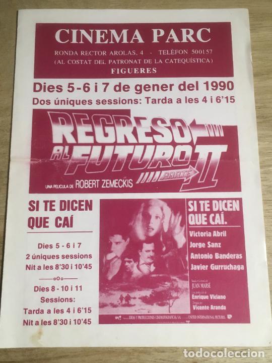 Cine: regreso al futuro 2 si te dicen que cai folleto de mano local original estreno Back to the Future