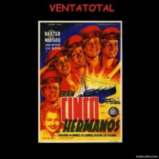 Cine: FOLLETO DE MANO ORIGINAL AÑO 1947 HERAN CINCO HERMANOS. Lote 371910116