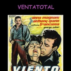 Cine: FOLLETO DE MANO ORIGINAL AÑO 1957 VIENTO SALVAJE